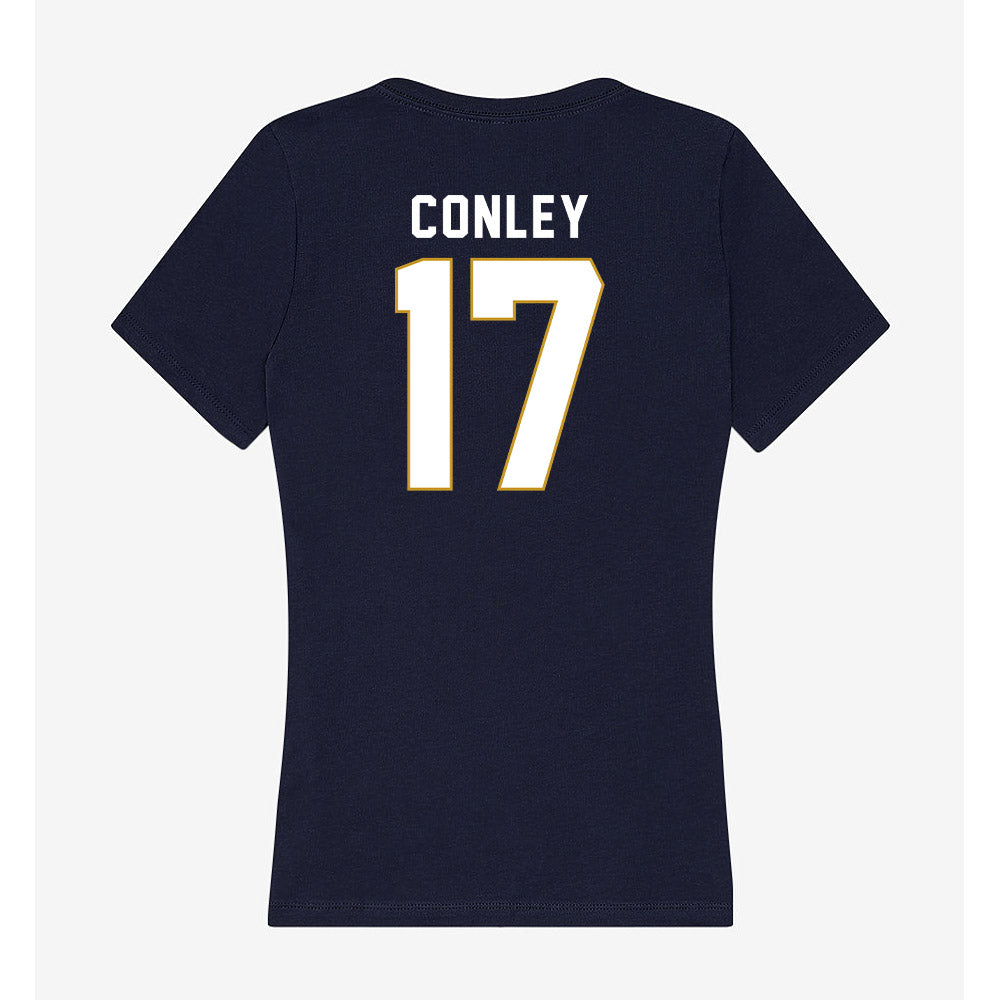 Notre Dame - NCAA Women's Lacrosse : Angie Conley - Women's V-Neck T-Shirt-1