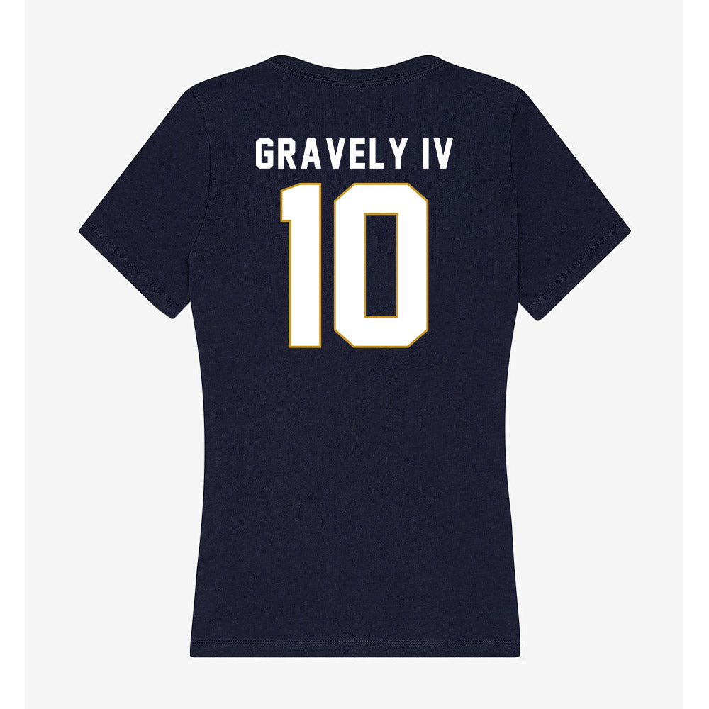 Notre Dame - NCAA Baseball : Warren Gravely IV - Women's V-Neck T-Shirt-1