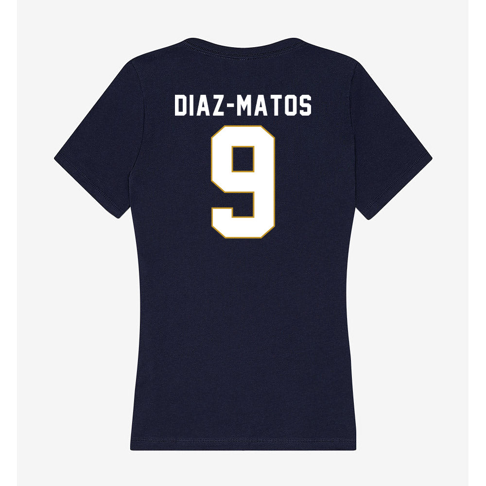 Notre Dame - NCAA Men's Lacrosse : Aidan Diaz-Matos - Women's V-Neck T-Shirt-1