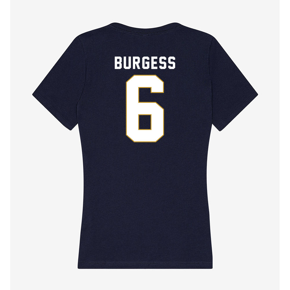 Notre Dame - NCAA Football : Christopher Burgess - Women's V-Neck T-Shirt-1