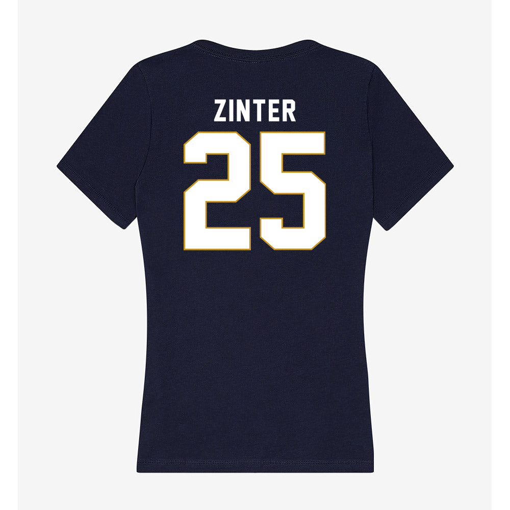Notre Dame - NCAA Football : Preston Zinter - Women's V-Neck T-Shirt-1