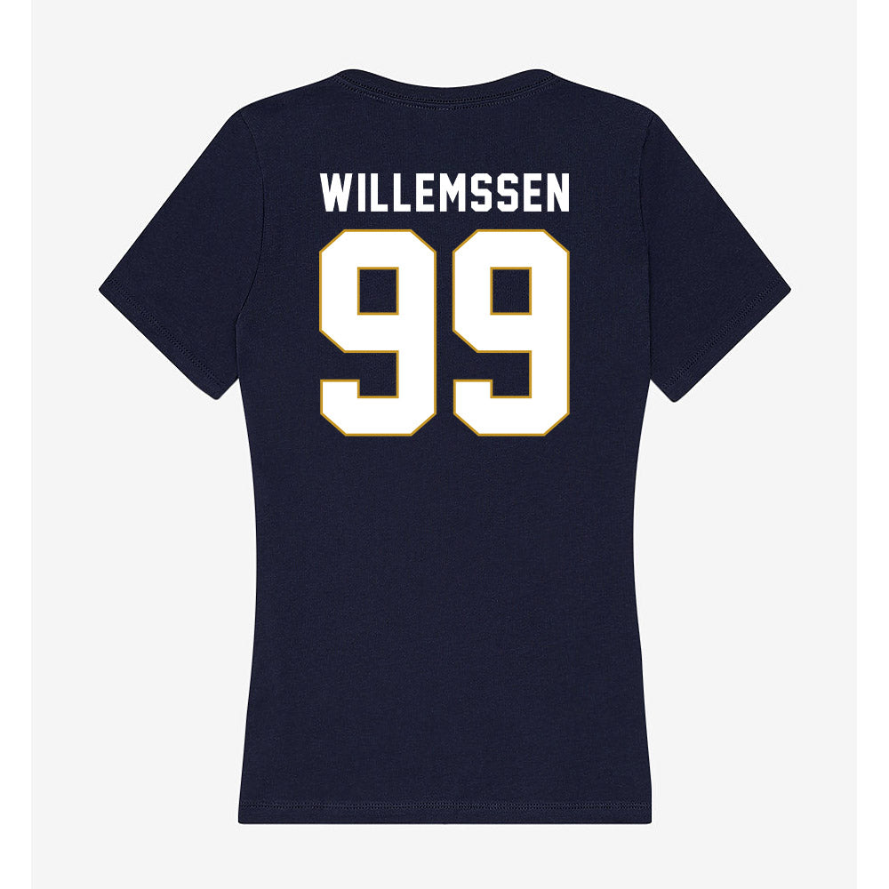 Notre Dame - NCAA Softball : Christina Willemssen - Women's V-Neck T-Shirt-1