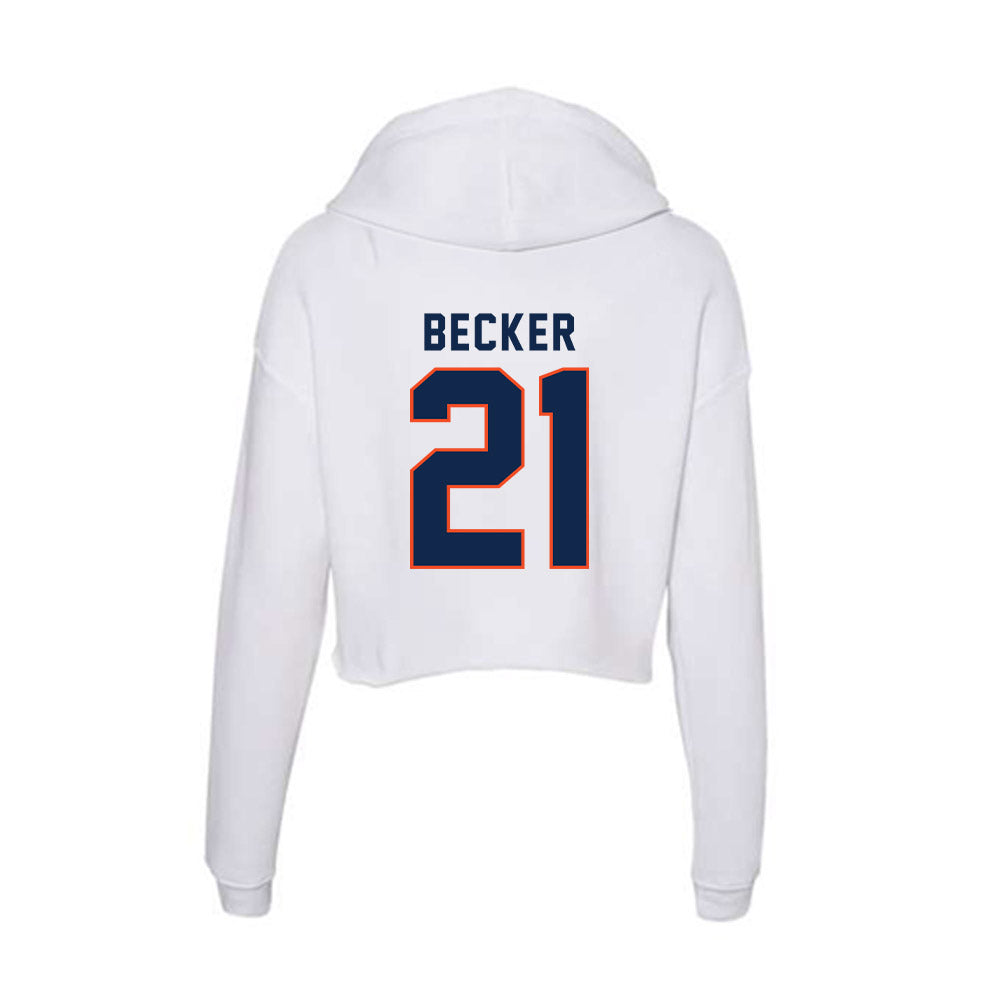Virginia - NCAA Baseball : Eric Becker - Women's Crop Fleece Hoodie-1