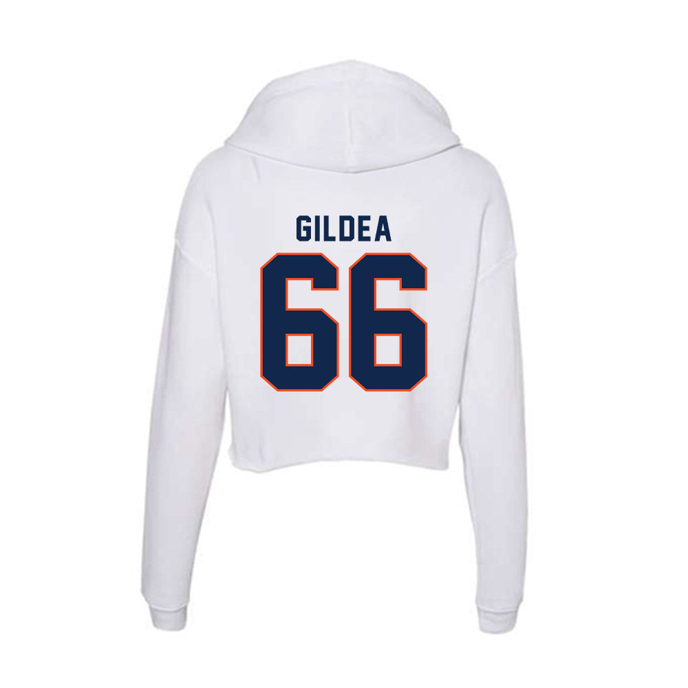 Virginia - NCAA Football : Michael Gildea - Women's Crop Fleece Hooded Sweatshirt-1