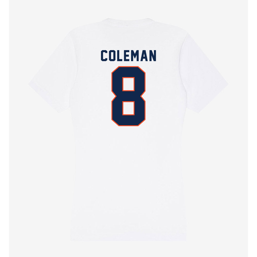 Virginia - NCAA Football : TyLyric Coleman - Women's V-Neck T-Shirt-1