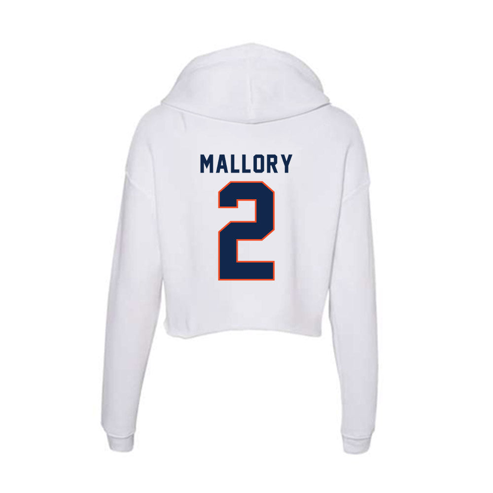 Virginia - NCAA Men's Basketball : Chance Mallory - Women's Crop Fleece Hoodie-1