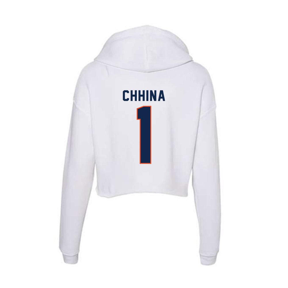 Virginia - NCAA Women's Field Hockey : Ria Chhina - Women's Crop Fleece Hooded Sweatshirt-1