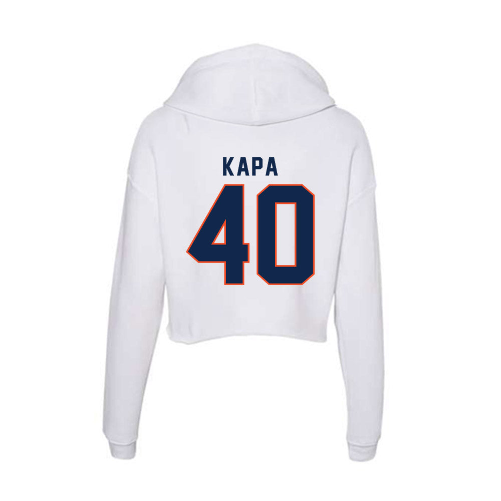 Virginia - NCAA Baseball : Tyler Kapa - Women's Crop Fleece Hoodie-1