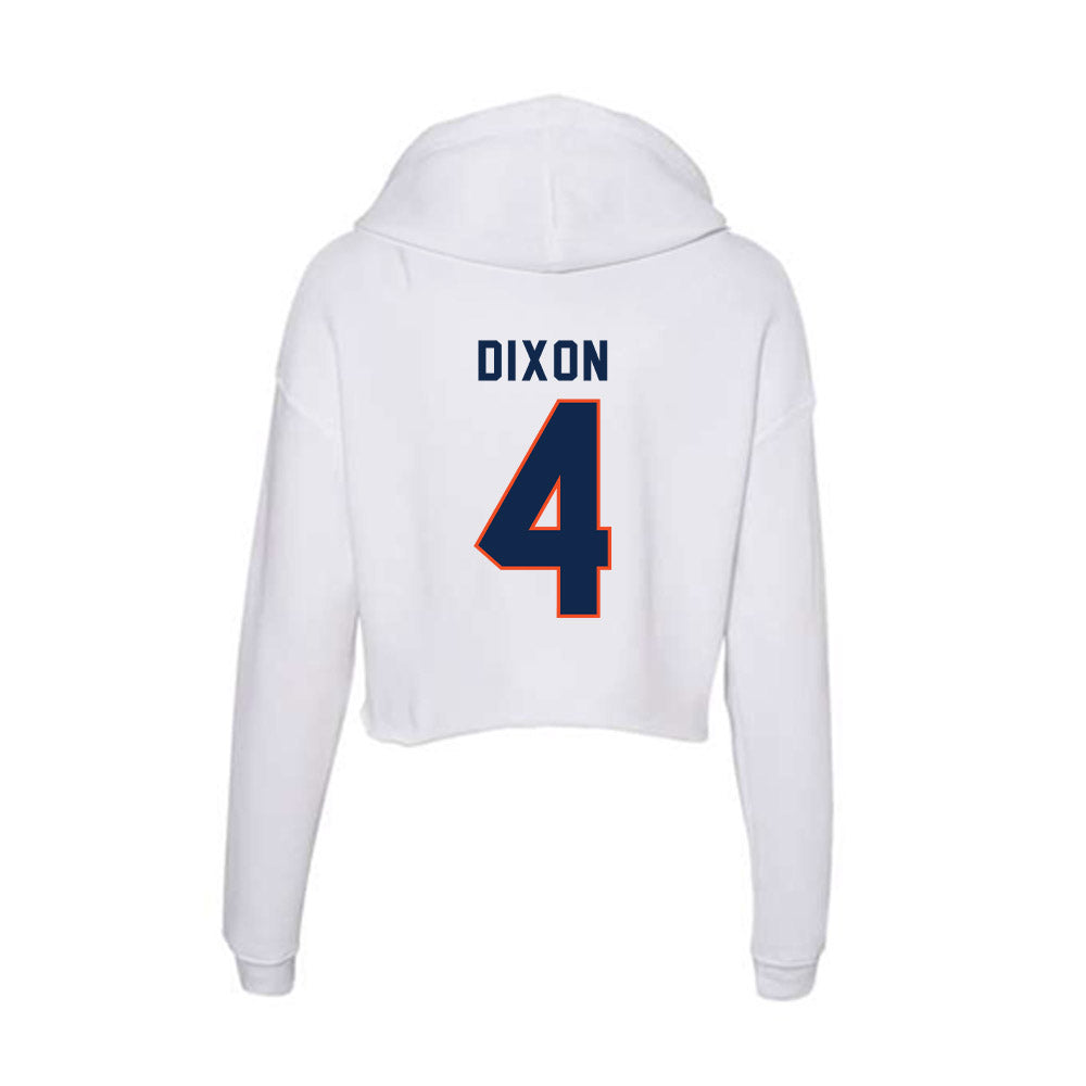 Virginia - NCAA Men's Basketball : Jurian Dixon - Women's Crop Fleece Hooded Sweatshirt-1