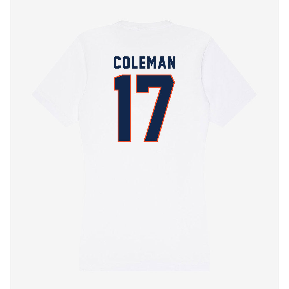 Virginia - NCAA Football : TyLyric Coleman - Women's V-Neck T-Shirt-1
