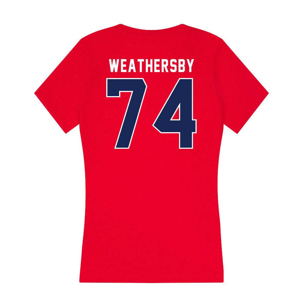 Arizona - NCAA Women's Soccer : Ella Weathersby - Women's V-Neck T-Shirt-1