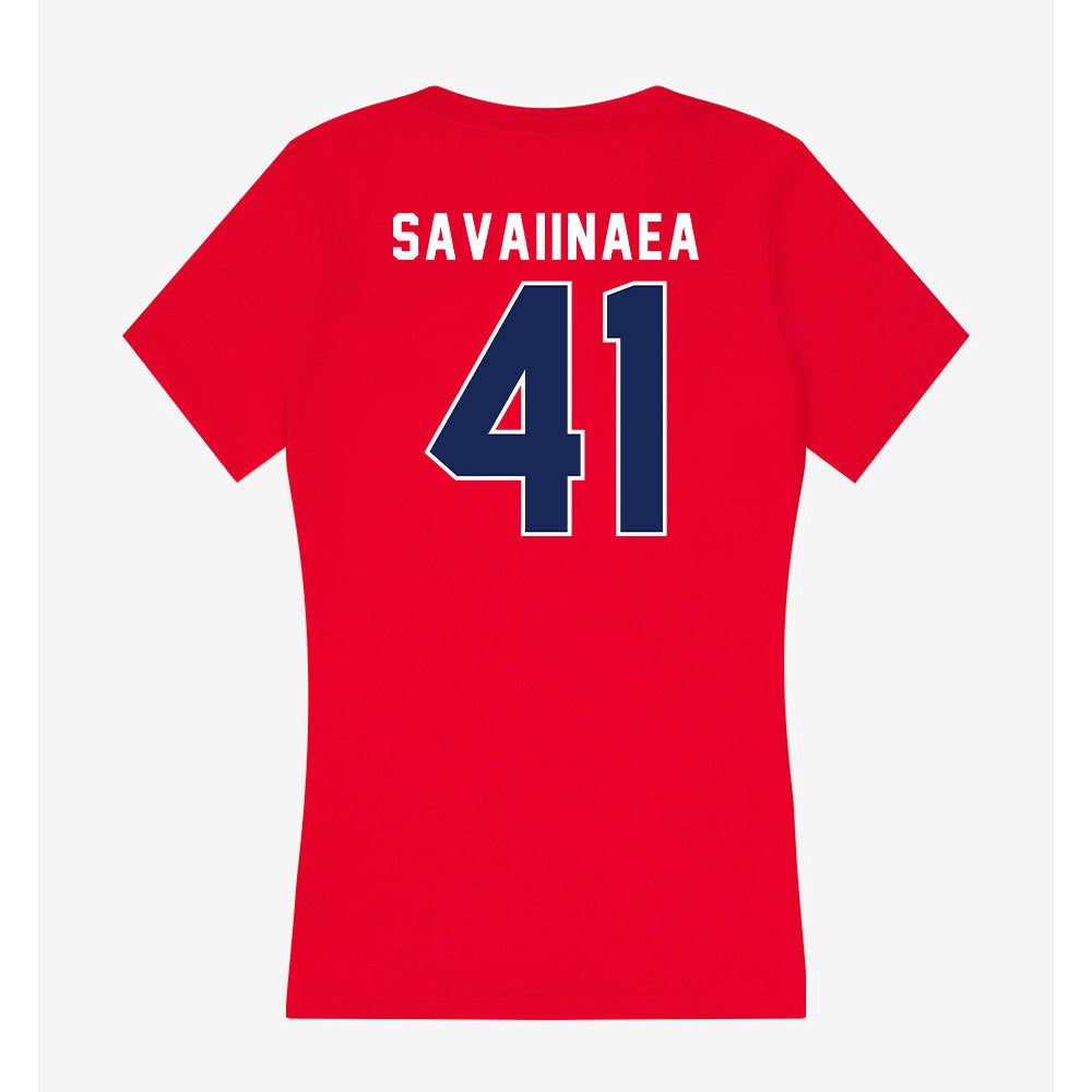 Arizona - NCAA Football : Julian Savaiinaea - Women's V-Neck T-Shirt-1