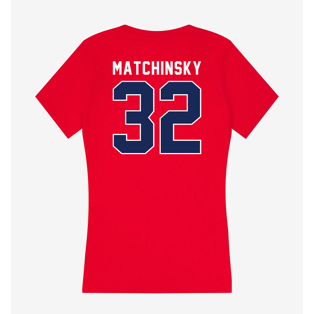 Arizona - NCAA Beach Volleyball : Holly Matchinsky - Women's V-Neck T-Shirt-1