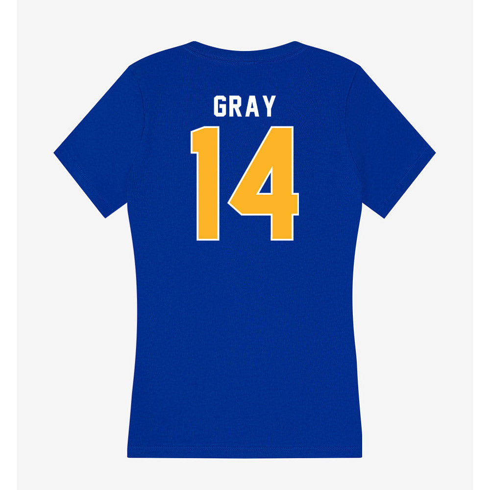 Pittsburgh - NCAA Baseball : Mikey Gray - Women's V-Neck T-Shirt-1