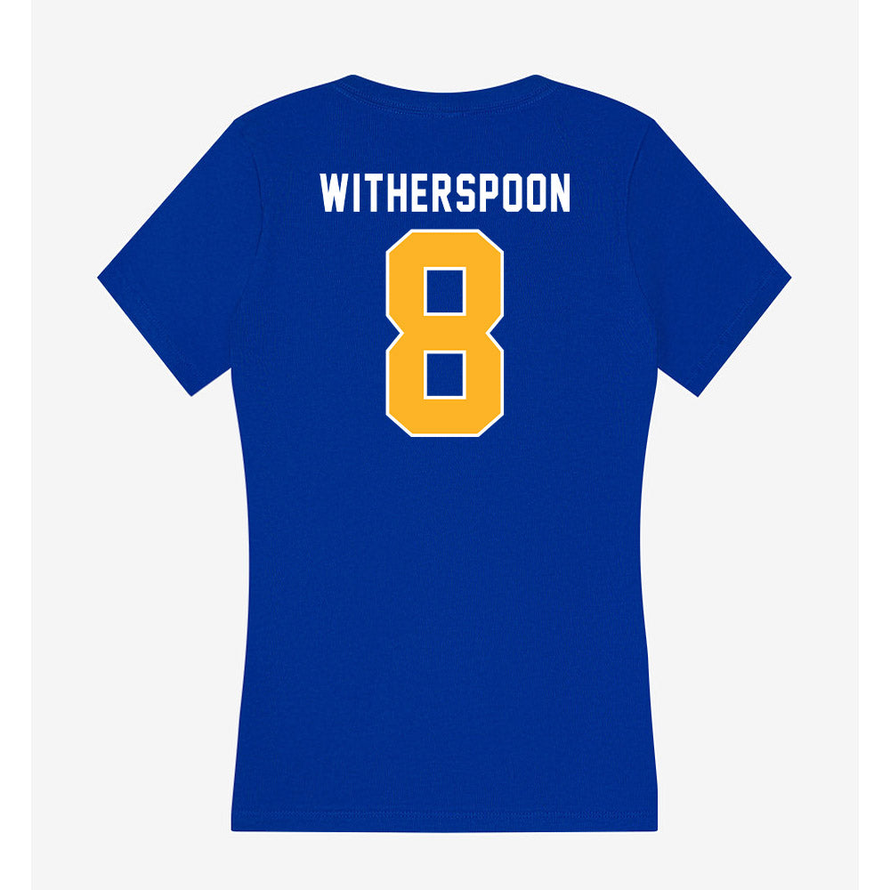 Pittsburgh - NCAA Men's Basketball : Omari Witherspoon - Women's V-Neck T-Shirt-1
