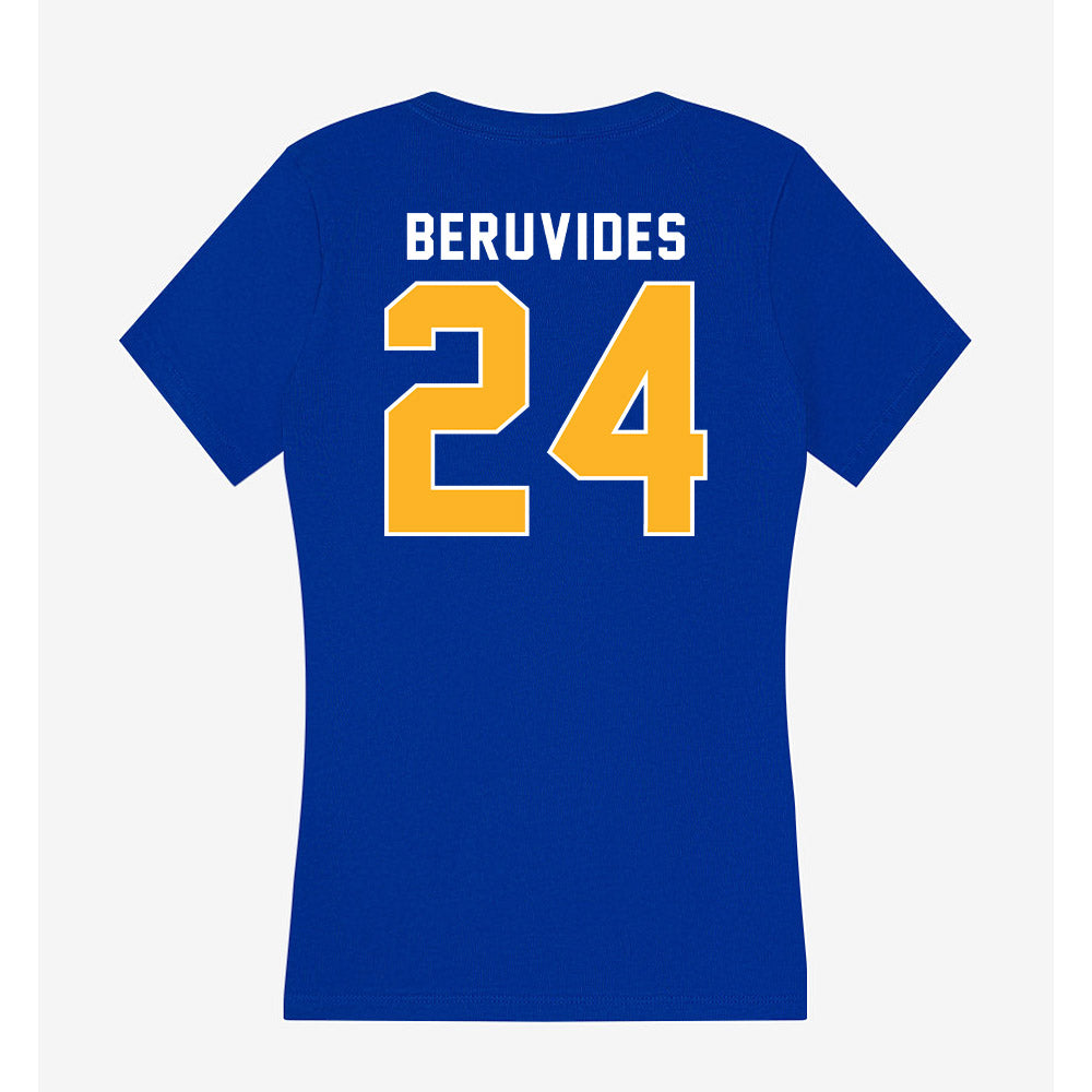Pittsburgh - NCAA Baseball : Freddy Beruvides - Women's V-Neck T-Shirt-1