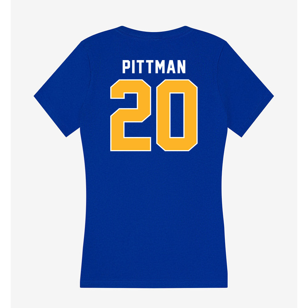 Pittsburgh - NCAA Football : Joshua Pittman - Women's V-Neck T-Shirt-1