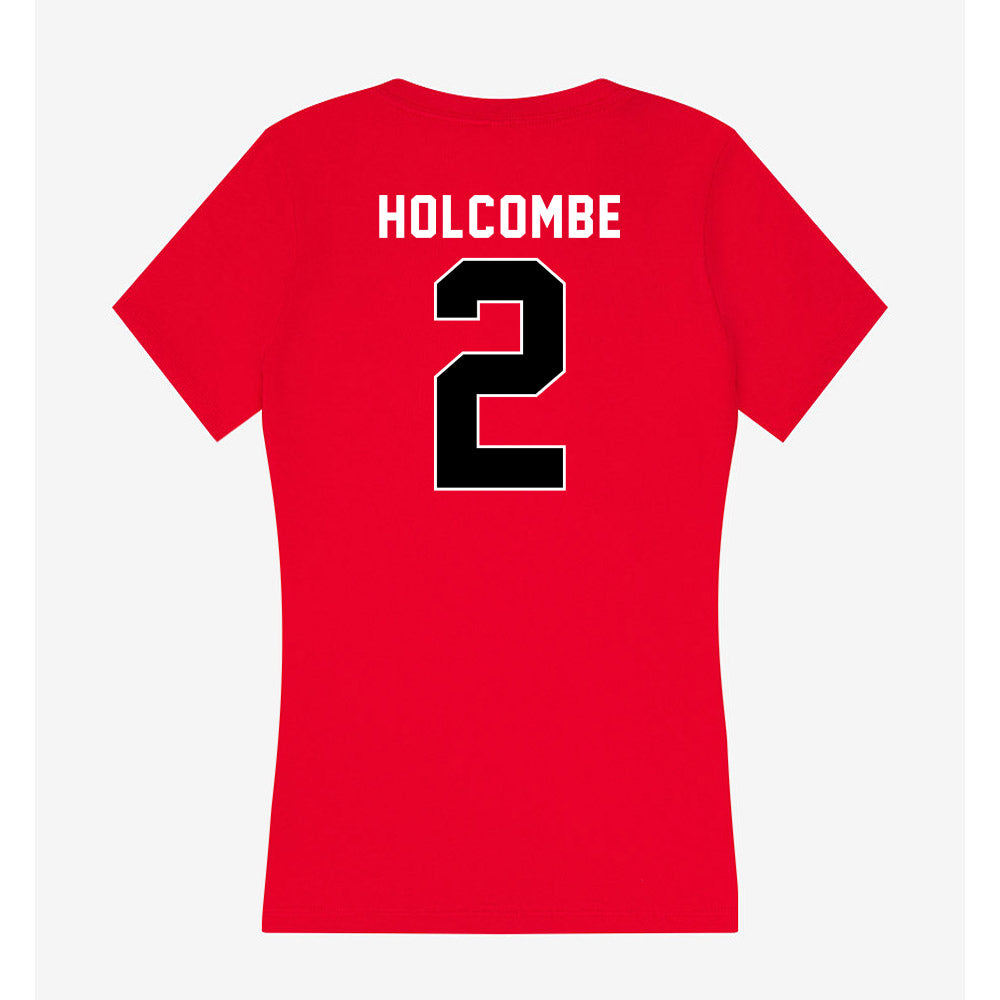 Utah - NCAA Men's Basketball : Jackson Holcombe - Women's V-Neck T-Shirt-1