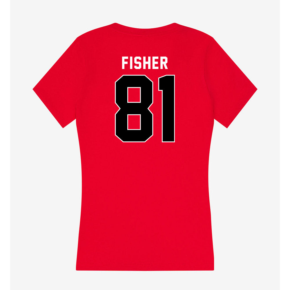 Utah - NCAA Football : Bear Fisher - Women's V-Neck T-Shirt-1