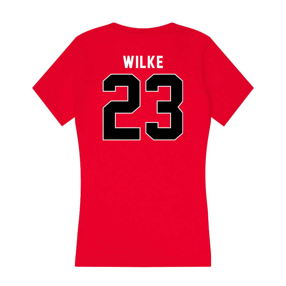 Utah - NCAA Women's Basketball : Maty Wilke - Women's V-Neck T-Shirt-1