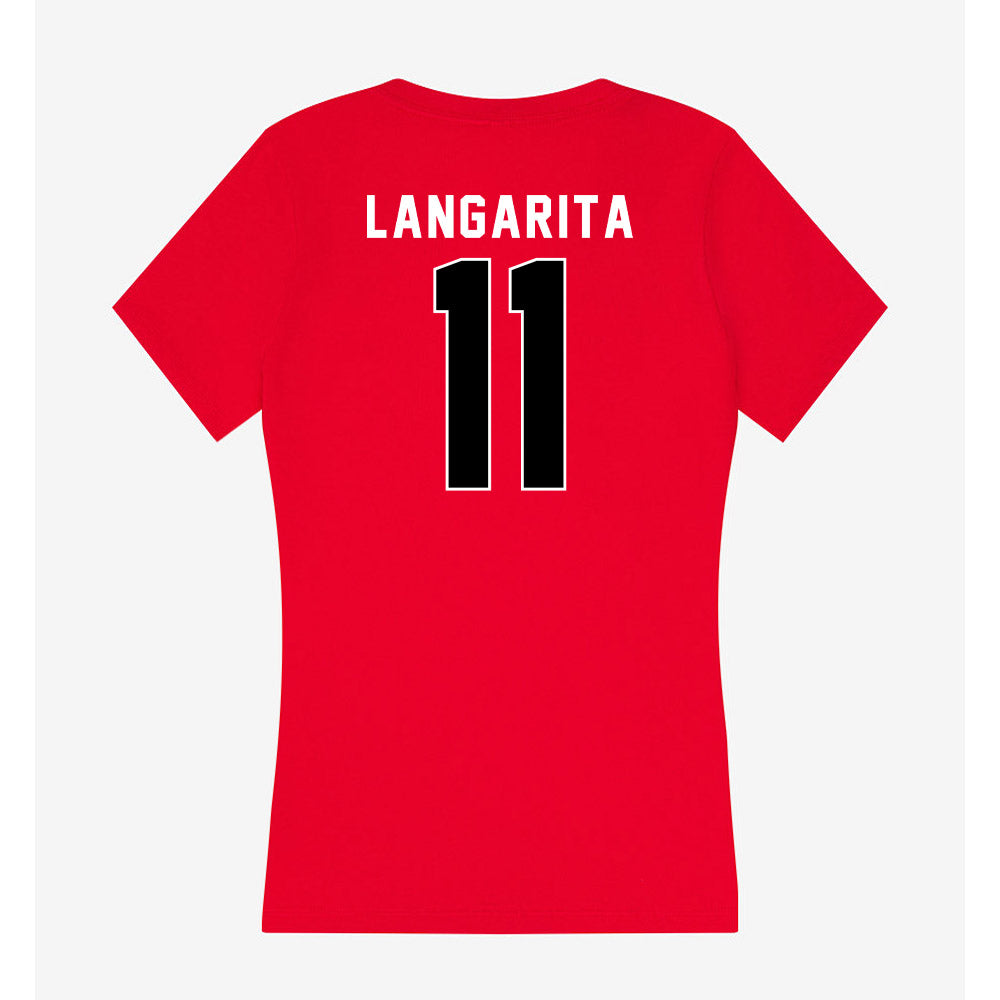 Utah - NCAA Men's Basketball : Lucas Langarita - Women's V-Neck T-Shirt-1