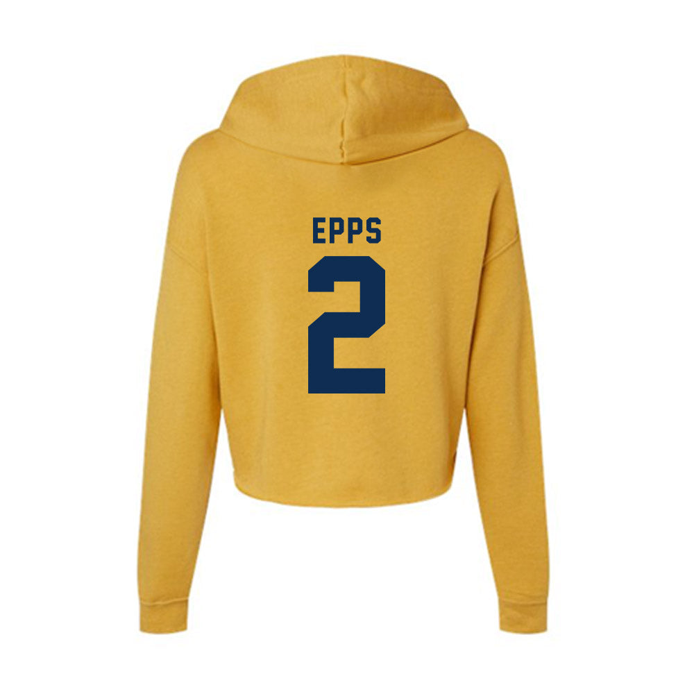 West Virginia - NCAA Football : DJ Epps - Women's Crop Fleece Hoodie-1