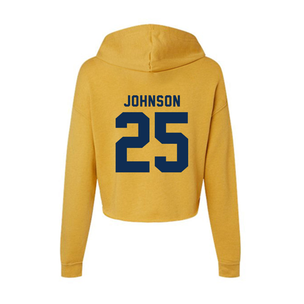 West Virginia - NCAA Women's Basketball : Loghan Johnson - Women's Crop Fleece Hoodie-1