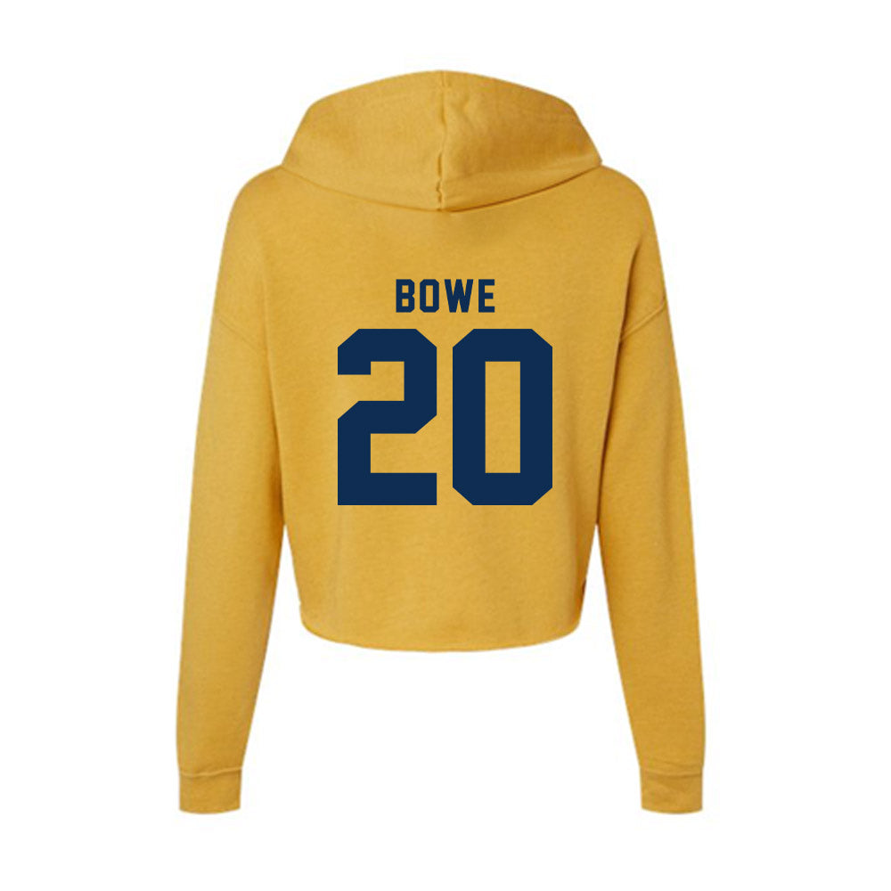 West Virginia - NCAA Men's Soccer : Thomas Bowe - Women's Crop Fleece Hoodie-1