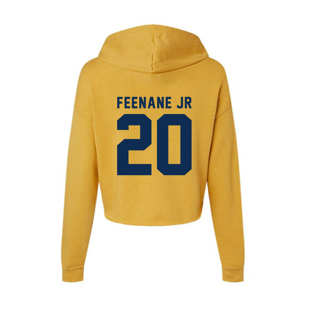 West Virginia - NCAA Men's Basketball : Michael Feenane Jr - Women's Crop Fleece Hoodie-1