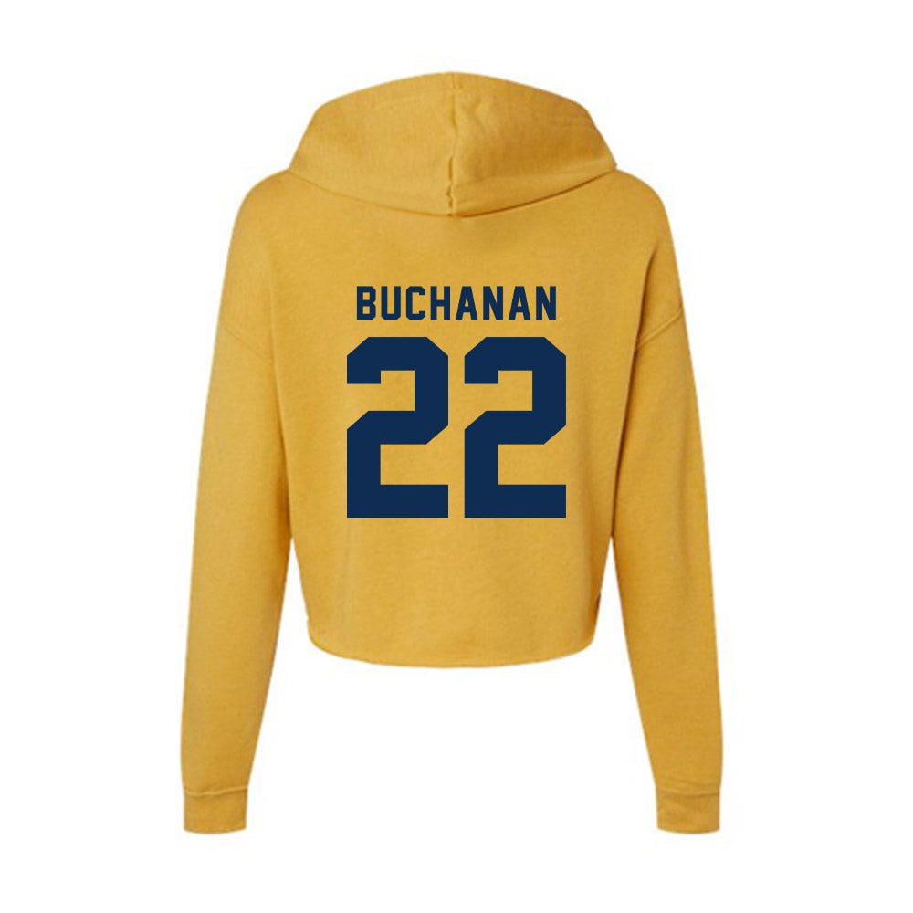 West Virginia - NCAA Men's Basketball : Javan Buchanan - Women's Crop Fleece Hoodie-1