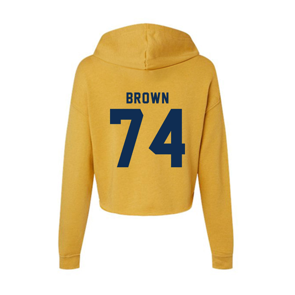West Virginia - NCAA Football : Kevin Brown - Women's Crop Fleece Hoodie-1