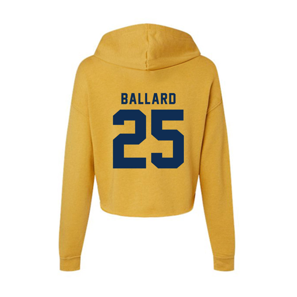 West Virginia - NCAA Football : Jayden Ballard - Women's Crop Fleece Hooded Sweatshirt-1