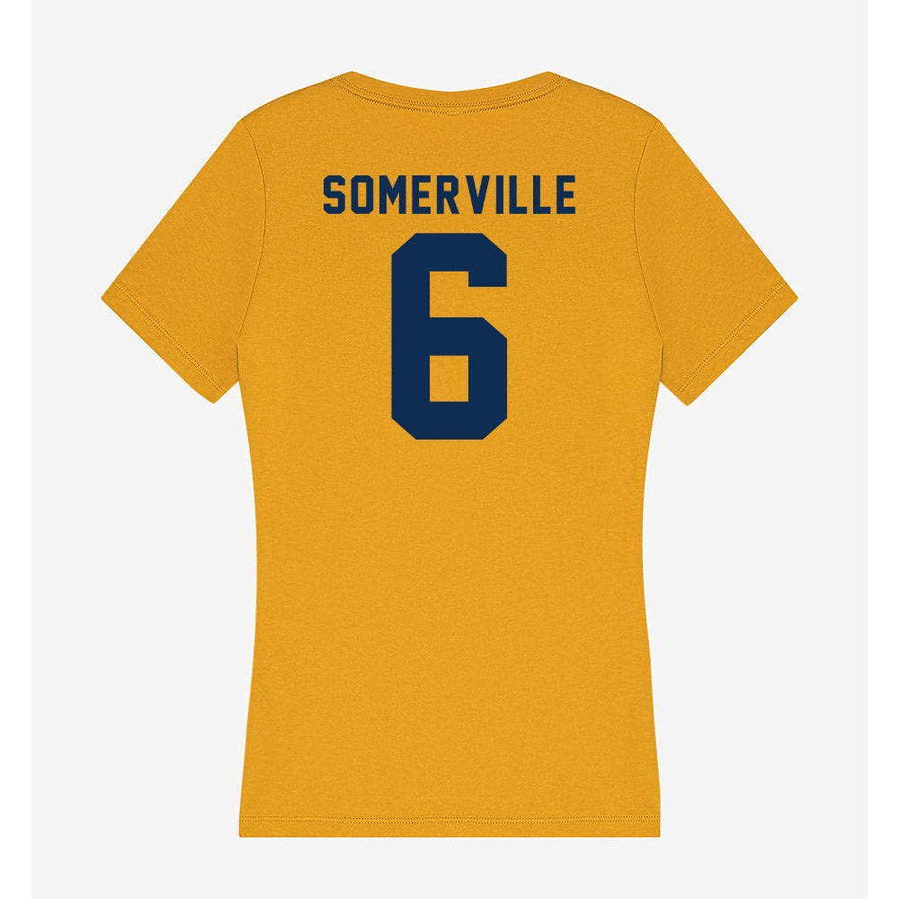West Virginia - NCAA Men's Basketball : Martin Somerville - Women's V-Neck T-Shirt-1