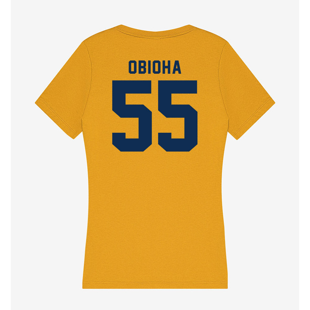 West Virginia - NCAA Men's Basketball : Harlan obioha - Women's V-Neck T-Shirt-1