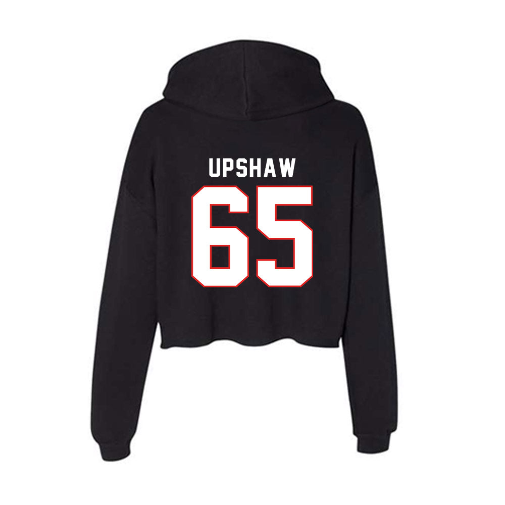 Texas Tech - NCAA Football : Danthis Upshaw - Women's Crop Fleece Hoodie-1