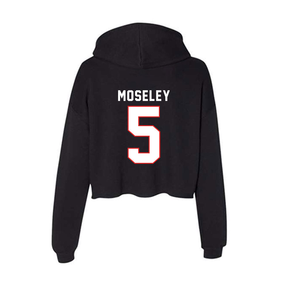 Texas Tech - NCAA Men's Basketball : Josiah Moseley - Women's Crop Fleece Hoodie-1