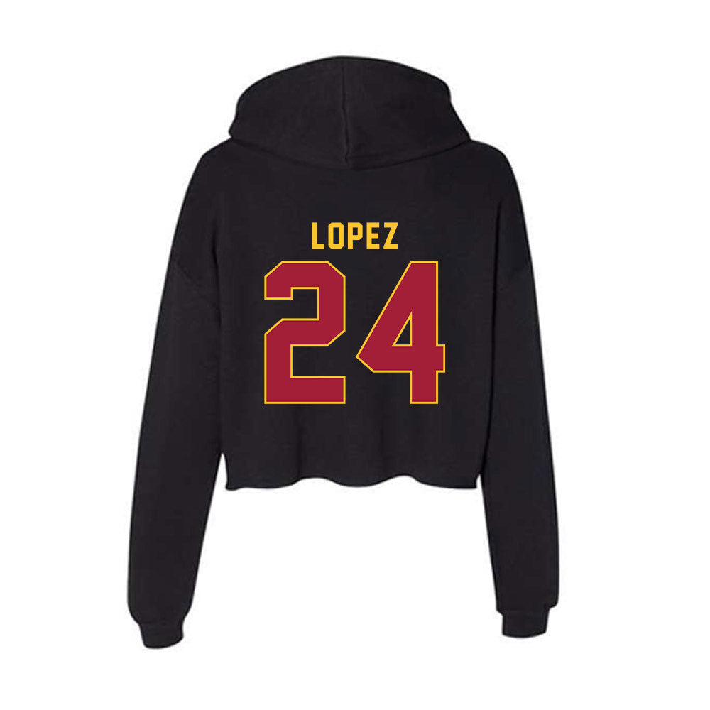 USC - NCAA Baseball : Augie Lopez - Women's Crop Fleece Hoodie-1