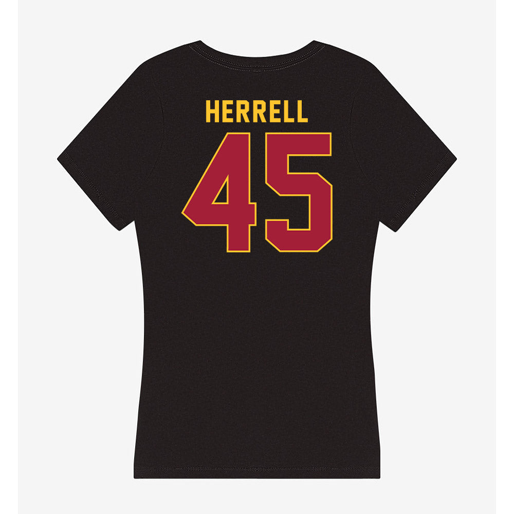 USC - NCAA Baseball : Chase Herrell - Women's V-Neck T-Shirt-1