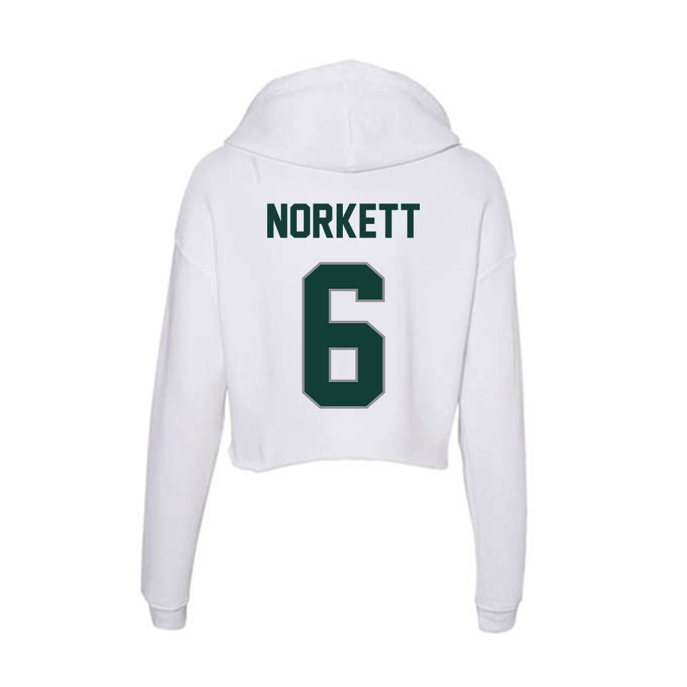 Michigan State - NCAA Men's Soccer : Charlie Norkett - Women's Crop Fleece Hooded Sweatshirt-1