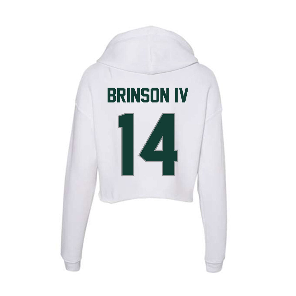 Michigan State - NCAA Football : Andrew Brinson IV - Women's Crop Fleece Hooded Sweatshirt-1