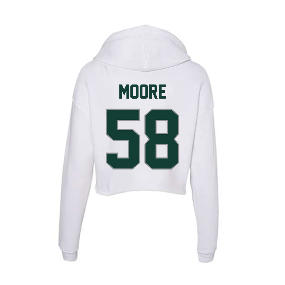 Michigan State - NCAA Football : Conner Moore - Women's Crop Fleece Hoodie-1