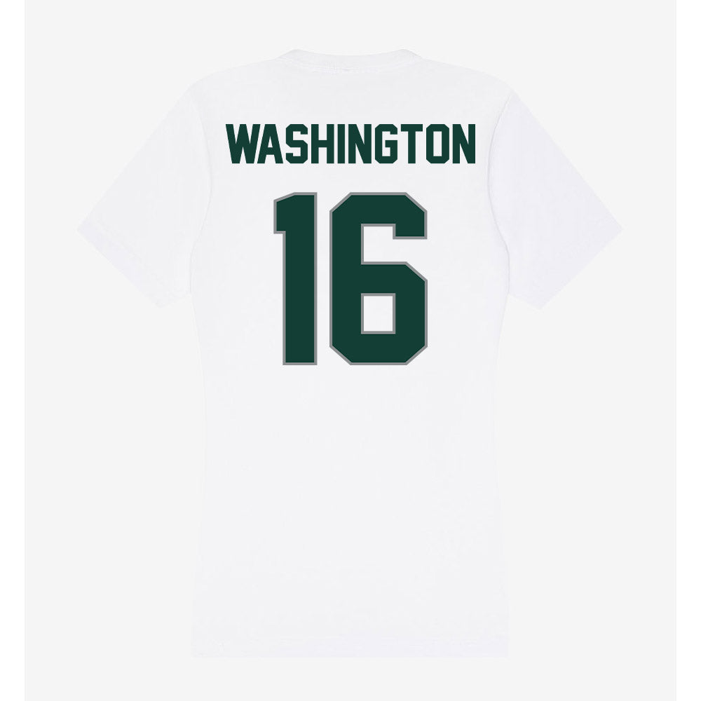Michigan State - NCAA Football : Zachary Washington - Women's V-Neck T-Shirt-1