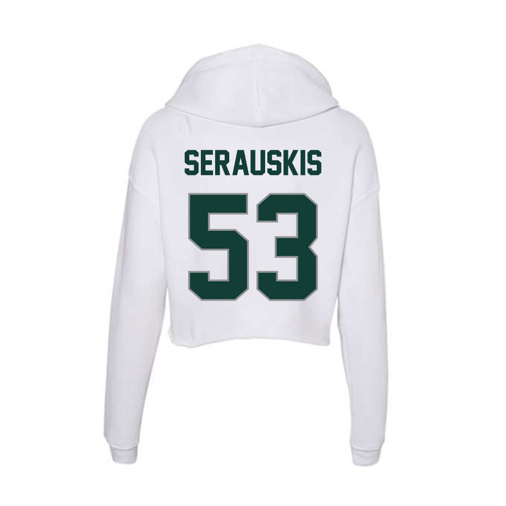 Michigan State - NCAA Football : Trey Serauskis - Women's Crop Fleece Hoodie-1