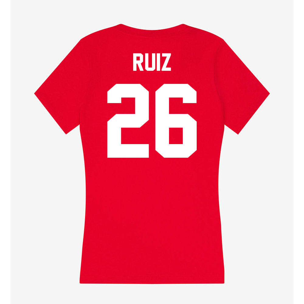 Rutgers - NCAA Men's Soccer : Erick Ruiz - Women's V-Neck T-Shirt-1