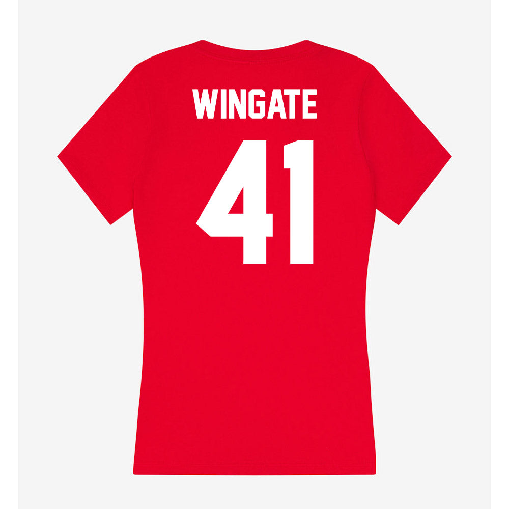 Rutgers - NCAA Football : Riley Wingate - Women's V-Neck T-Shirt-1