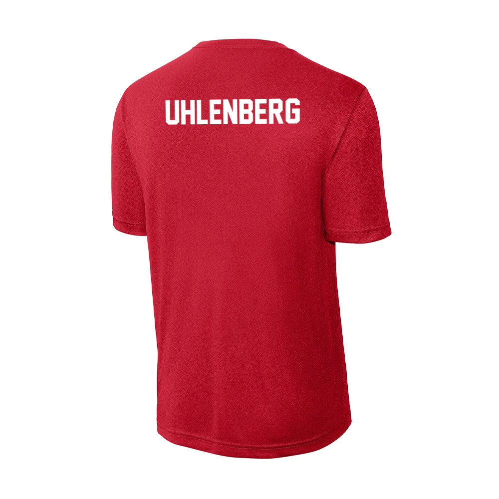 Rutgers - NCAA Women's Gymnastics : Donna Uhlenberg - Activewear T-Shirt-1
