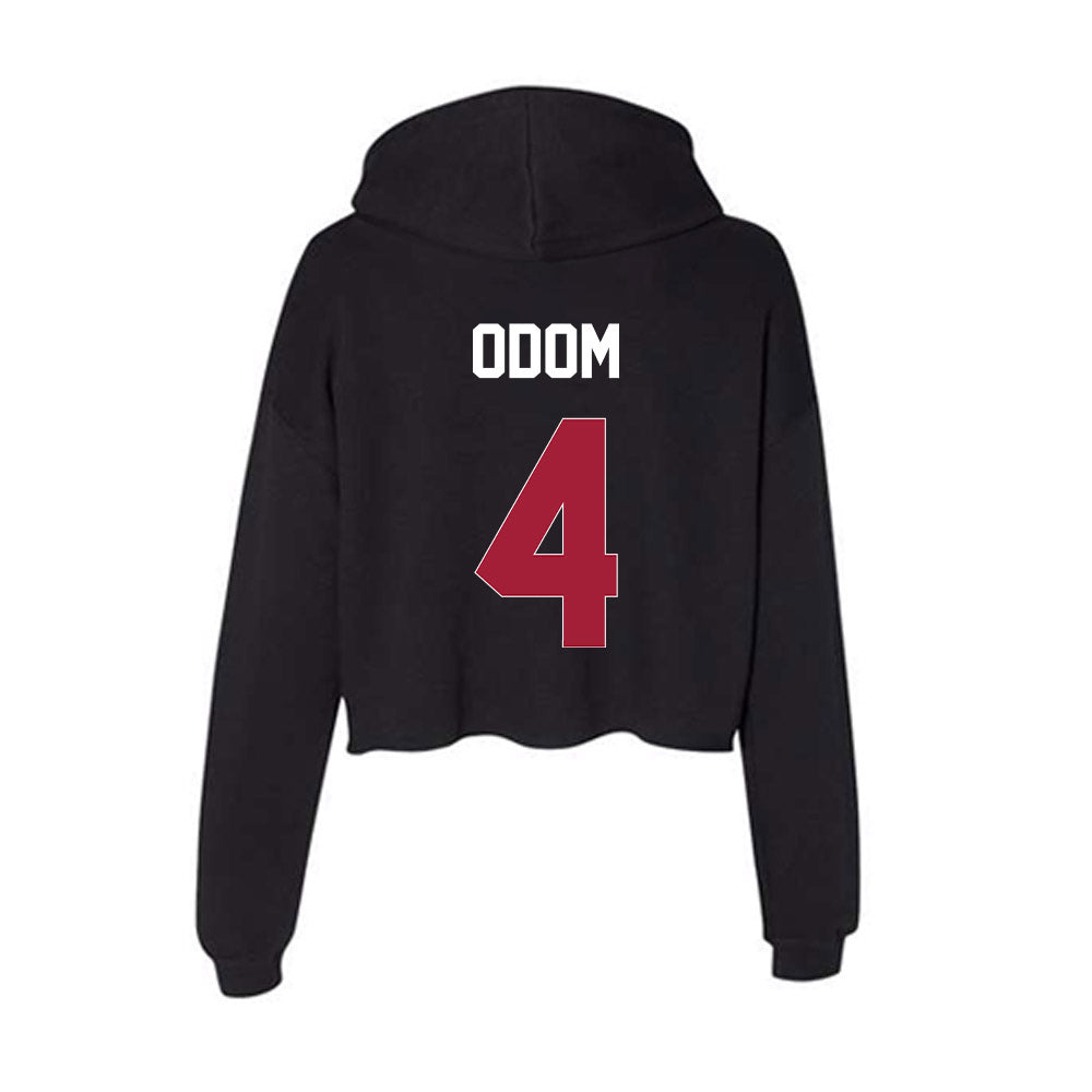 Oklahoma - NCAA Football : Daniel Odom - Women's Crop Fleece Hooded Sweatshirt-1