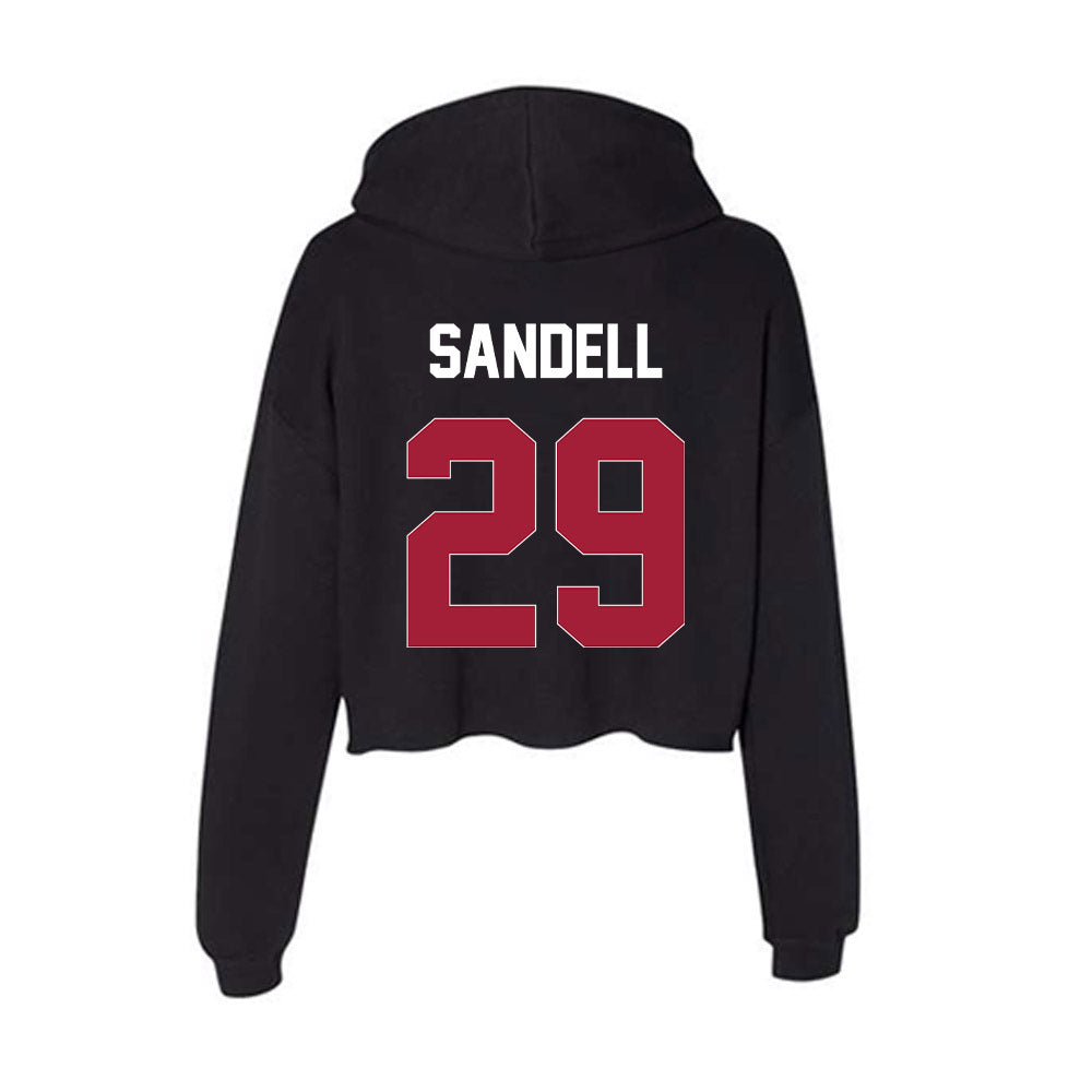 Oklahoma - NCAA Football : Tate Sandell - Women's Crop Fleece Hoodie-1