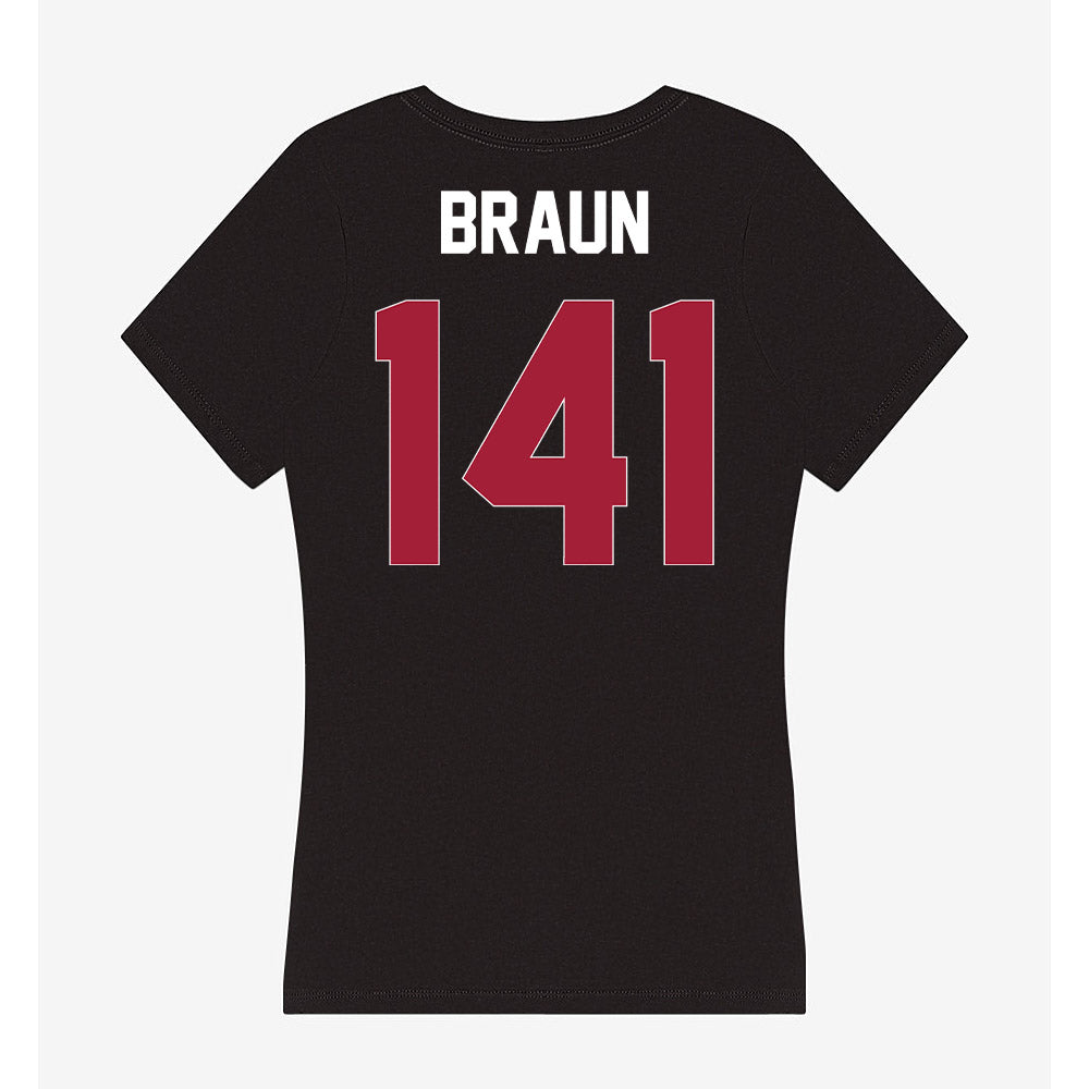 Oklahoma - NCAA Wrestling : Alex Braun - Women's V-Neck T-Shirt-1