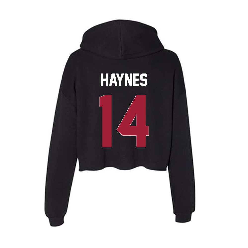Oklahoma - NCAA Football : Trystan Haynes - Women's Crop Fleece Hoodie-1